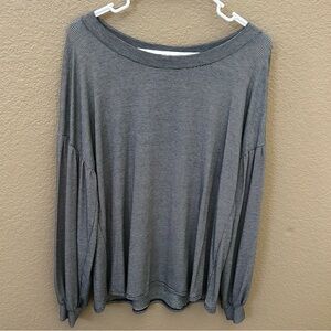 Andree by Unit oversized striped puff sleeve long sleeve top women’s size large